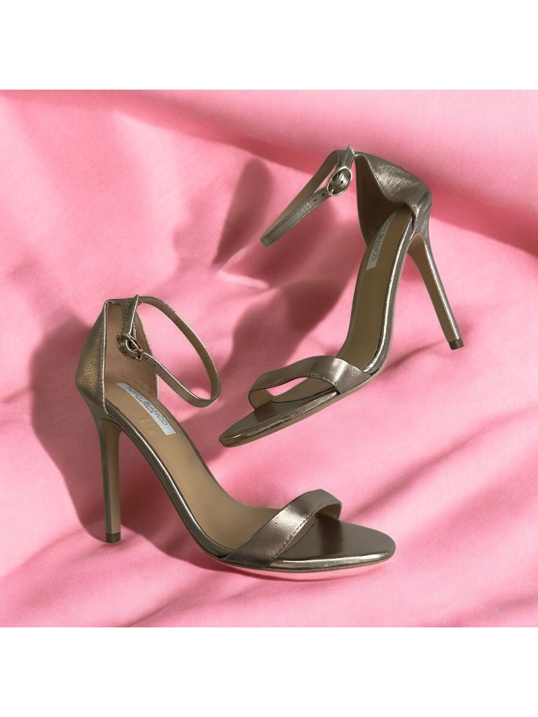 Tony Bianco Brushed Gold Leather Stiletto Heels Sandals Size 7